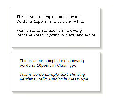 IE 7ではClearTypeフォントになるらしい